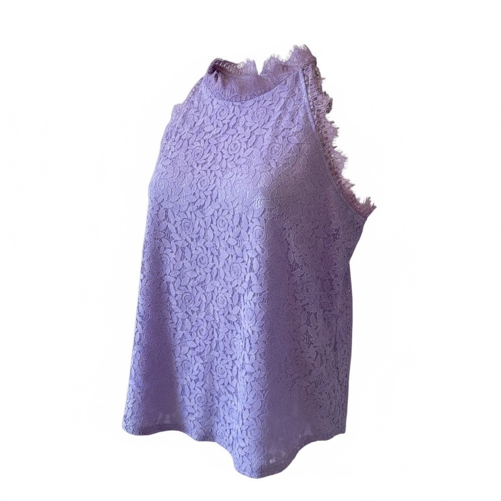 Beeryou Lavender Lace Halter Top - Picture 2 of 8